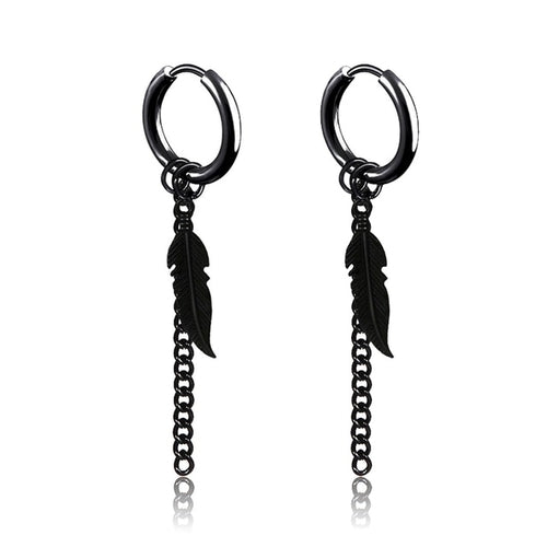 Black Stainless Steel Stud Earrings