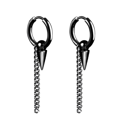 Black Stainless Steel Stud Earrings