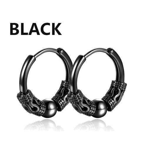 Black Stainless Steel Stud Earrings