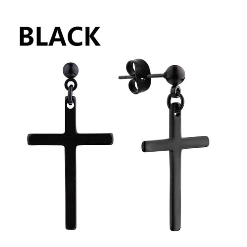 Black Stainless Steel Stud Earrings
