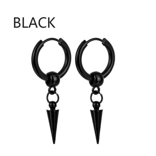 Black Stainless Steel Stud Earrings