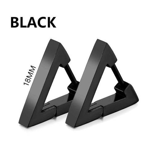 Black Stainless Steel Stud Earrings