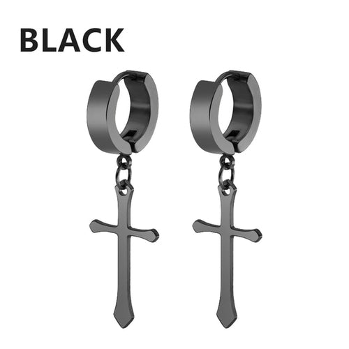 Black Stainless Steel Stud Earrings
