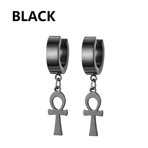 Black Stainless Steel Stud Earrings