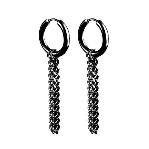 Black Stainless Steel Stud Earrings