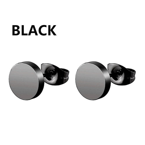 Black Stainless Steel Stud Earrings