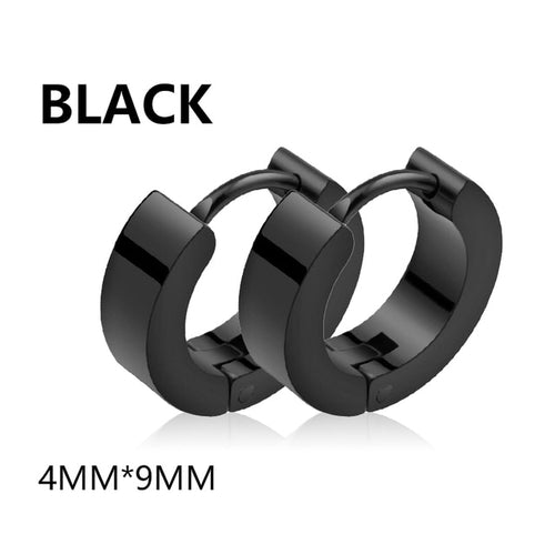 Black Stainless Steel Stud Earrings