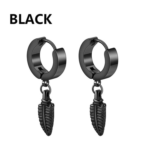Black Stainless Steel Stud Earrings