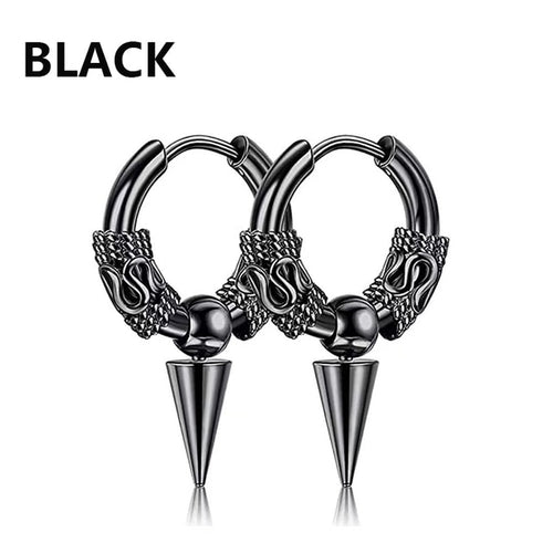 Black Stainless Steel Stud Earrings