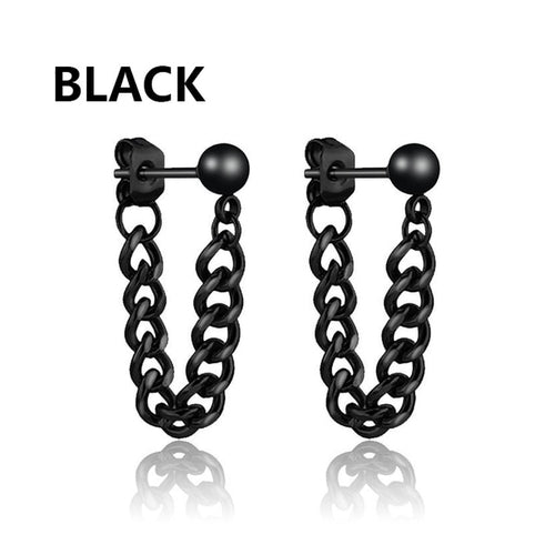 Black Stainless Steel Stud Earrings