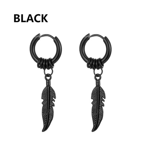 Black Stainless Steel Stud Earrings