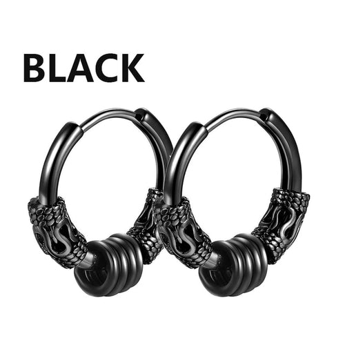 Black Stainless Steel Stud Earrings