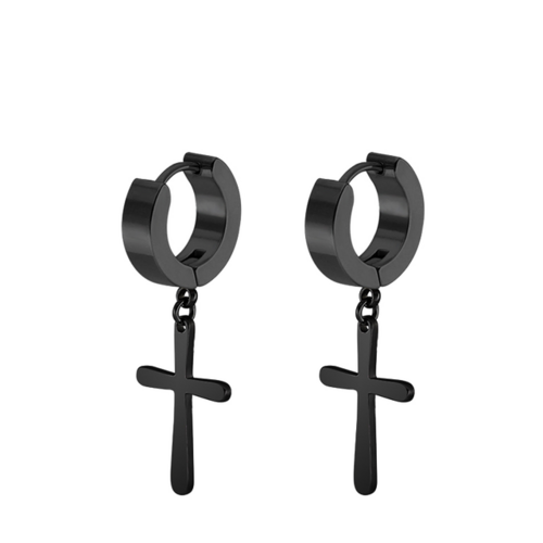Black Stainless Steel Stud Earrings