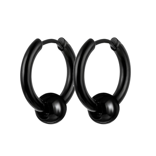 Black Stainless Steel Stud Earrings