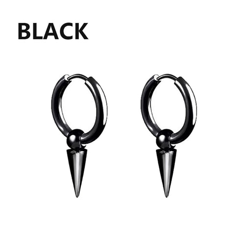 Black Stainless Steel Stud Earrings