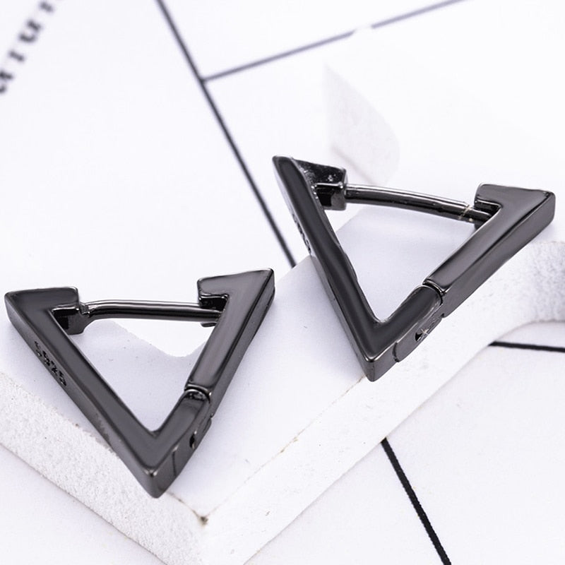 Black Stainless Steel Stud Earrings