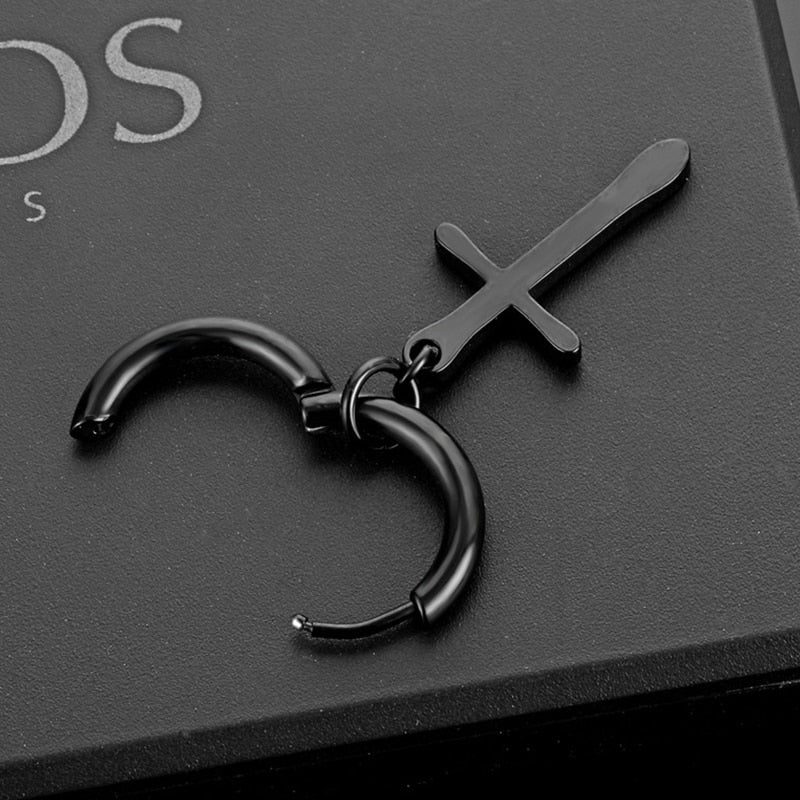 Black Stainless Steel Stud Earrings