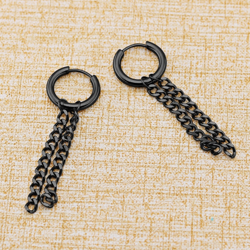 Black Stainless Steel Stud Earrings