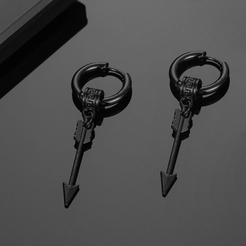 Black Stainless Steel Stud Earrings