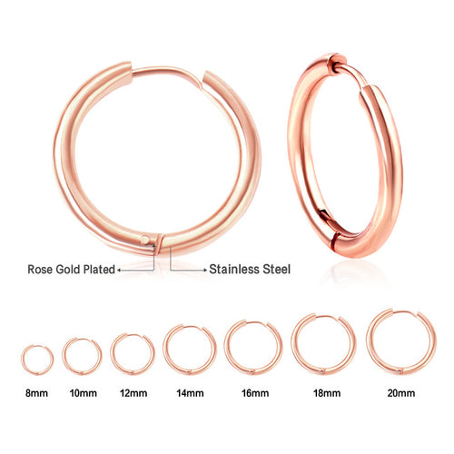 Stainless Steel Round Hoop Earrings