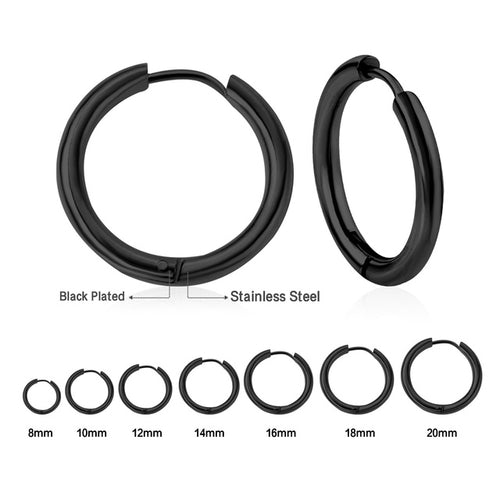 Stainless Steel Round Hoop Earrings