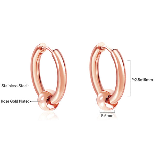 Stainless Steel Round Hoop Earrings