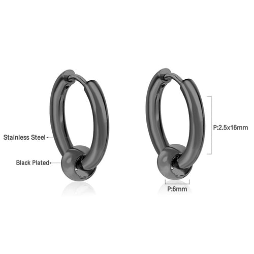Stainless Steel Round Hoop Earrings