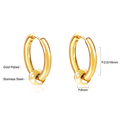 Stainless Steel Round Hoop Earrings