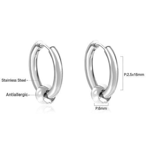 Stainless Steel Round Hoop Earrings