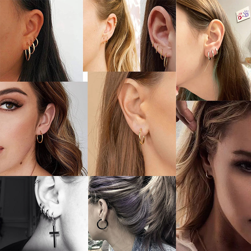 Stainless Steel Round Hoop Earrings