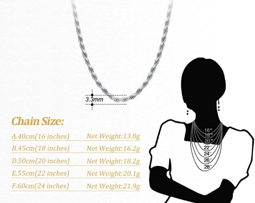 18K Gold Chain over Authentic 925 Sterling Silver