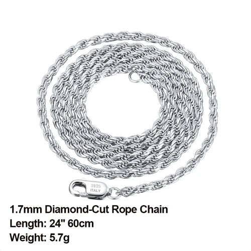 18K Gold Chain over Authentic 925 Sterling Silver