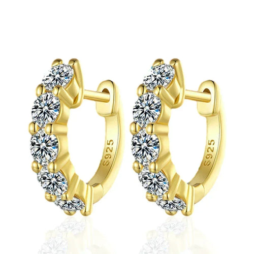 Moissanite Earrings 925 Sterling Sliver Plated