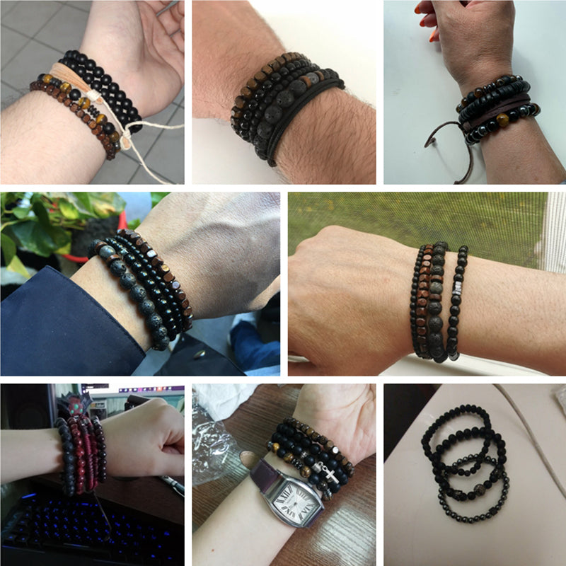 Onyx Stone Beads Men Bracelet