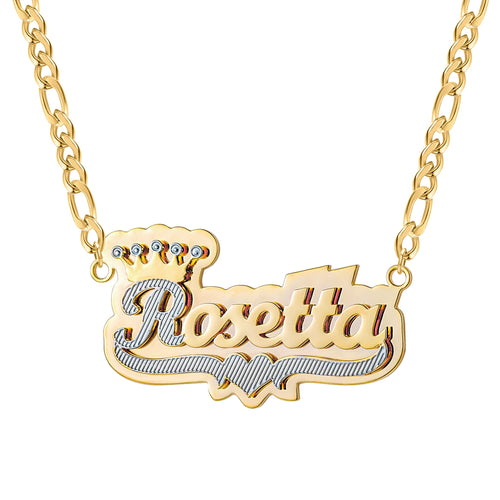 Custom Two-Tone Double Layer Personalized Necklace