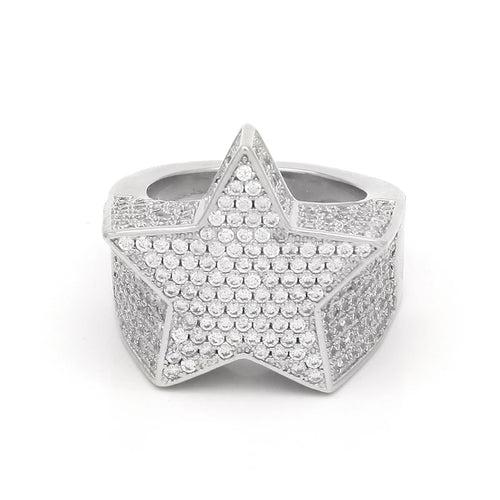 Ice Out Bling Star Rings