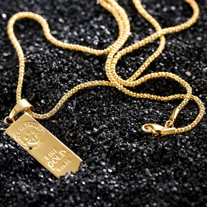 Gold Plated Gold Bar Pendant