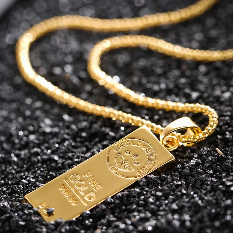 Gold Plated Gold Bar Pendant