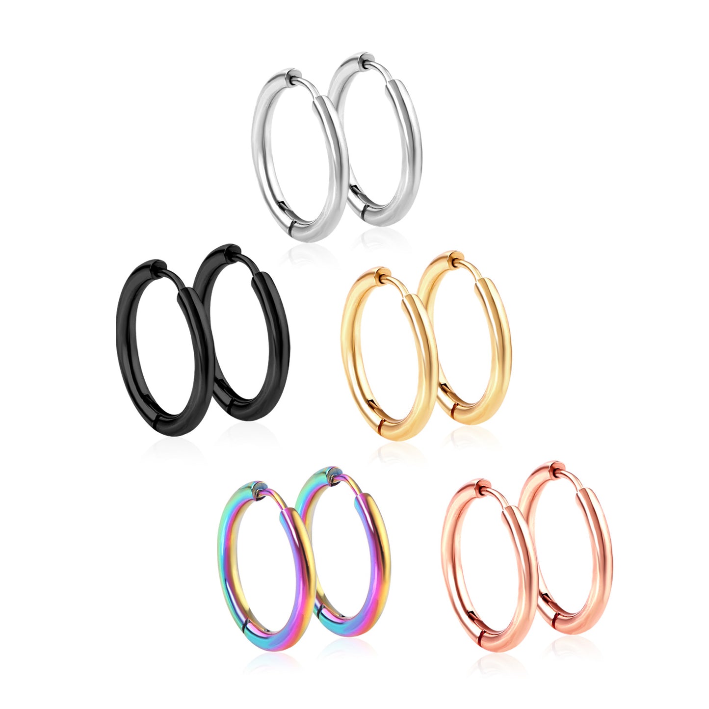 Stainless Steel Round Hoop Earrings