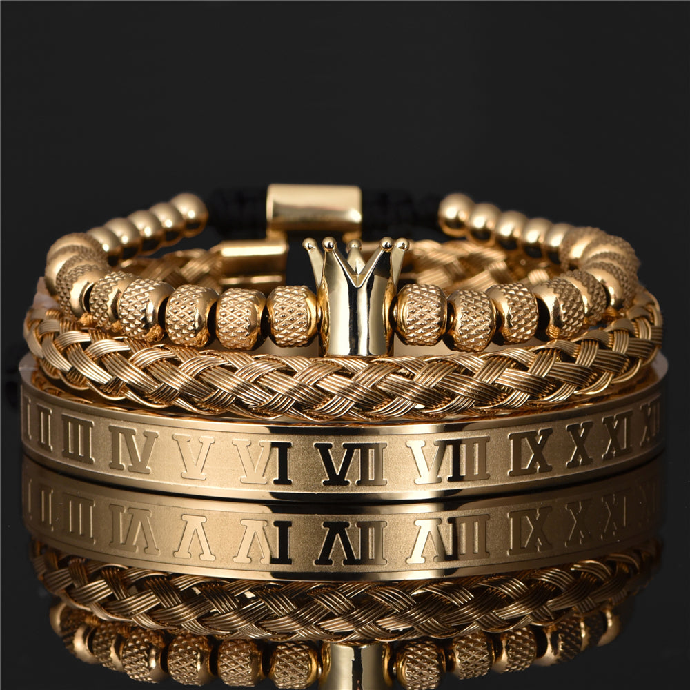 Roman Royal Crown Charm Bracelet