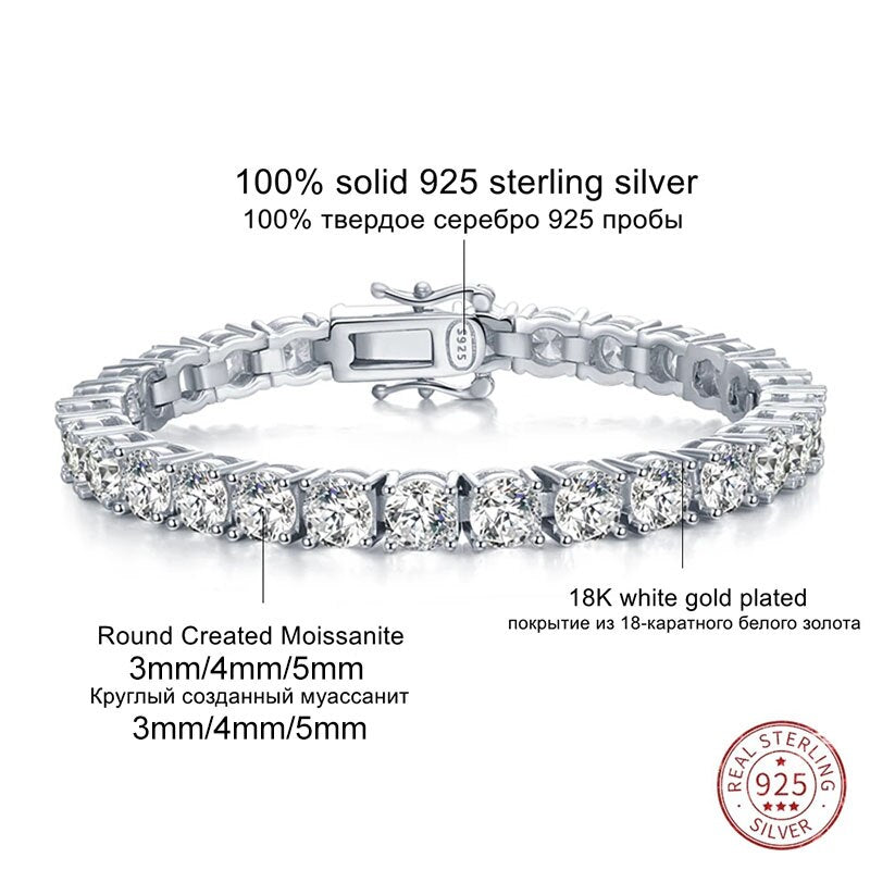 Sterling Silver Bracelet Diamonds | 925 Sterling Silver Jewelry