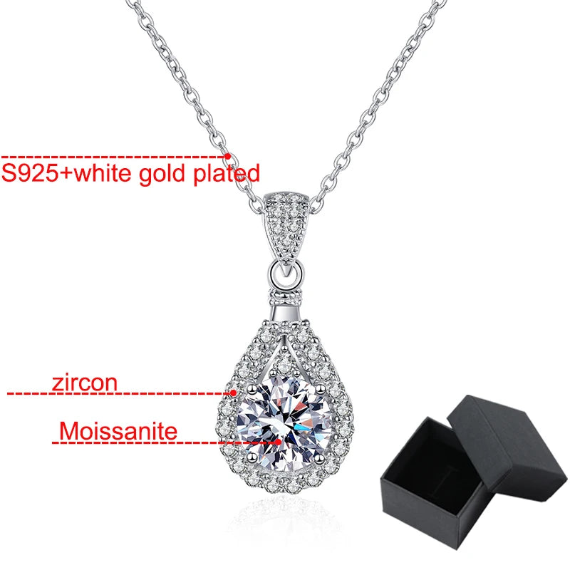 Real Round Cut Moissanite Diamond Necklace