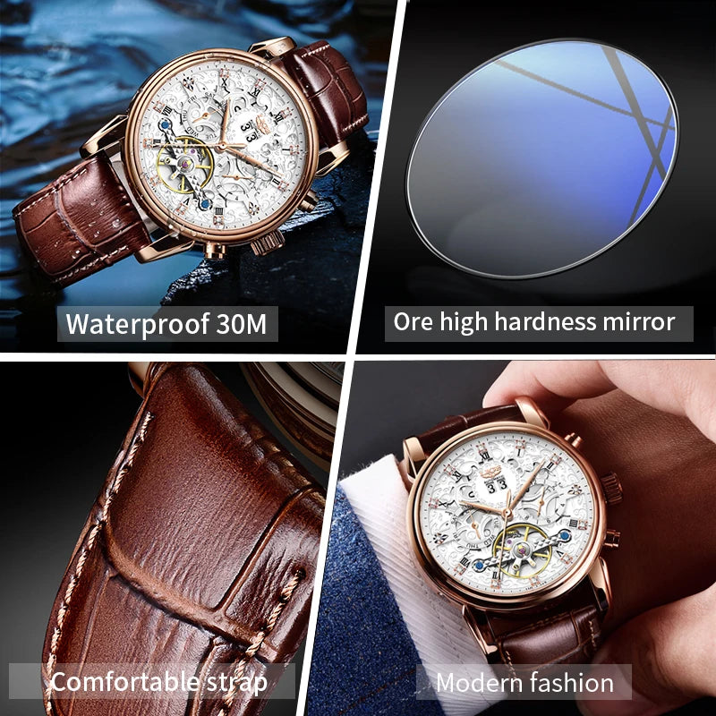 LIGE Business Waterproof Mechanical Watches