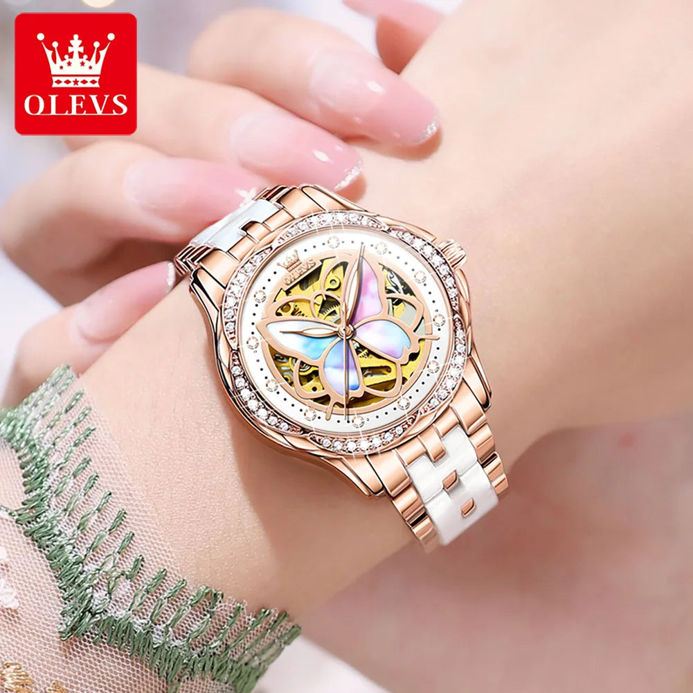 OLEVS Colorful Fritillary Mechanical Watch