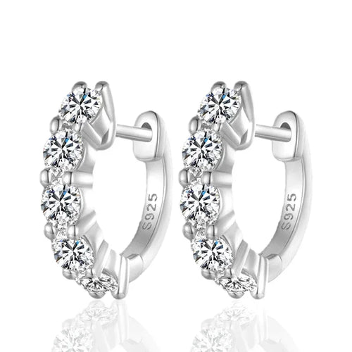 Moissanite Earrings 925 Sterling Sliver Plated