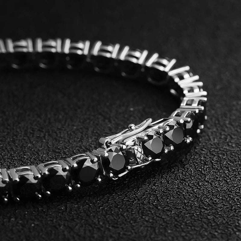 3-6.5mm Black Moissanite Tennis Bracelet