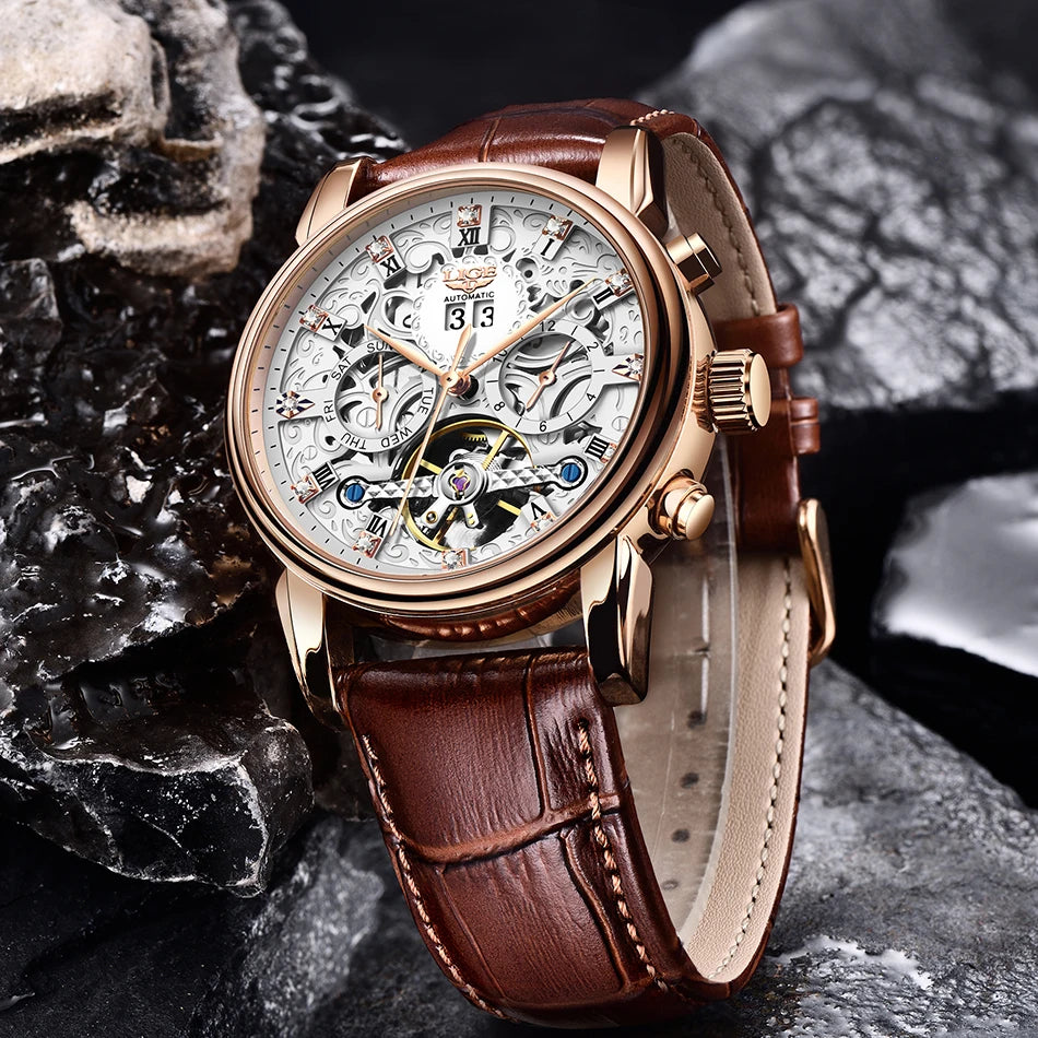 LIGE Business Waterproof Mechanical Watches