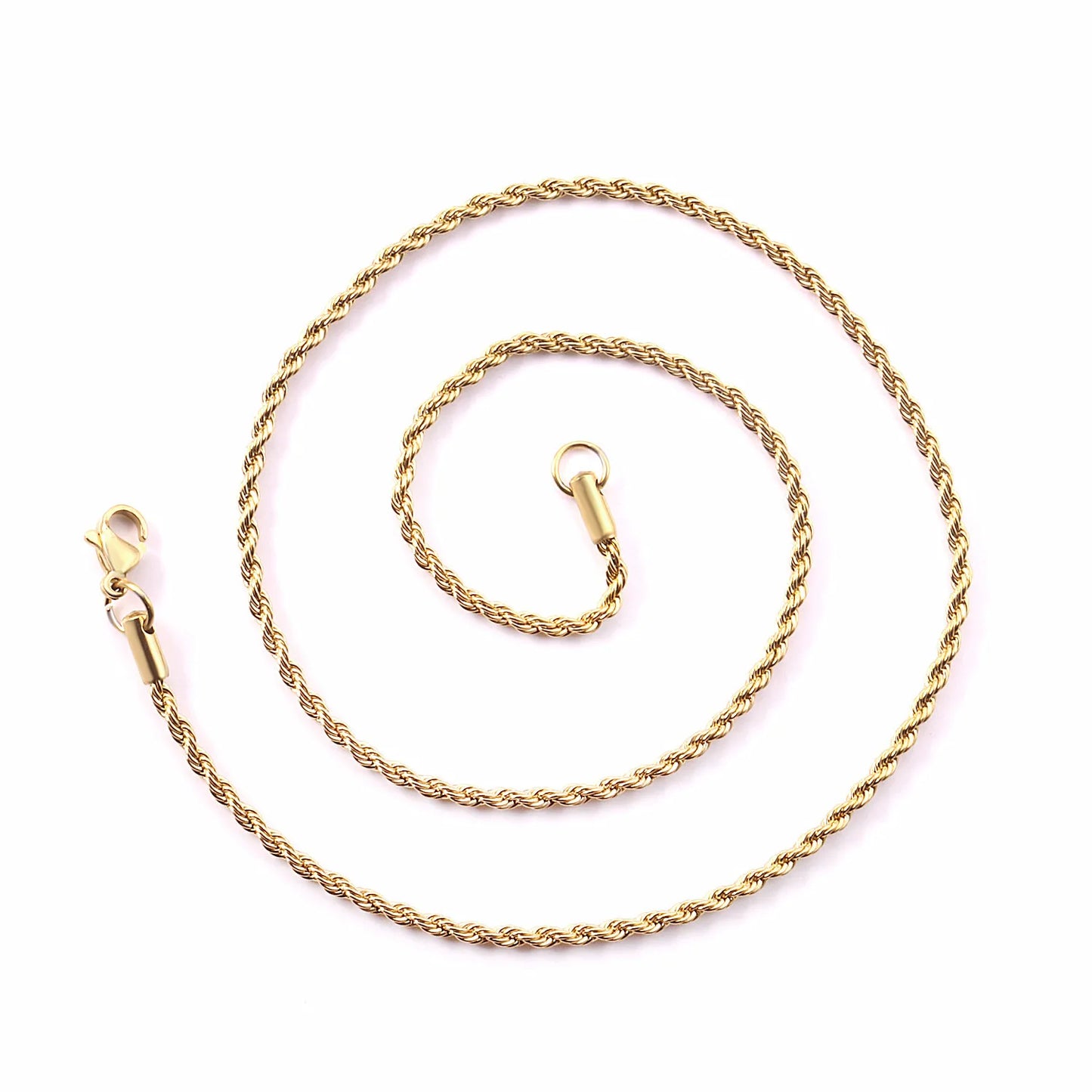 2/3/4/5mm Rope Chain Necklace Stainless Steel