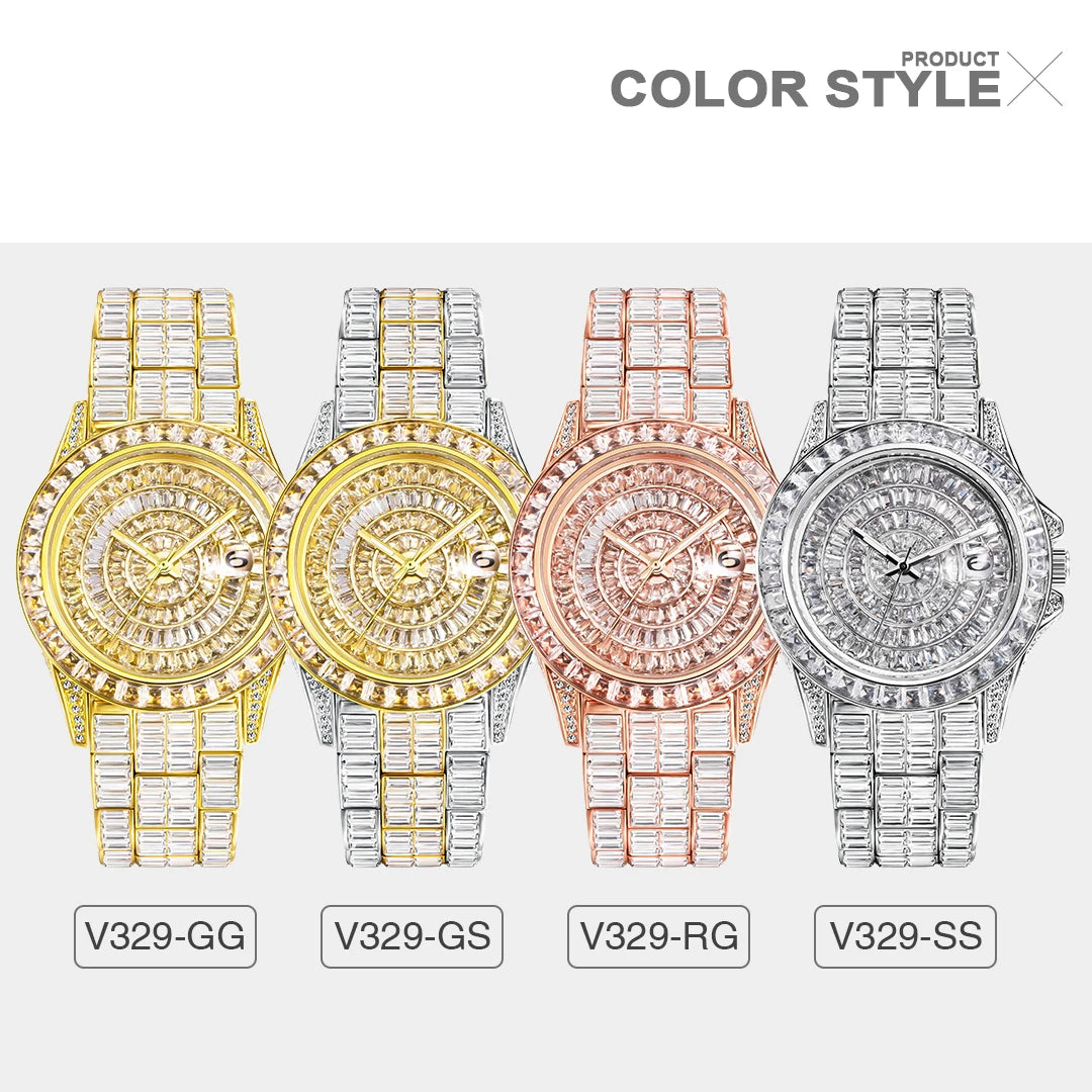 Baguette Full Ice Diamond Watch