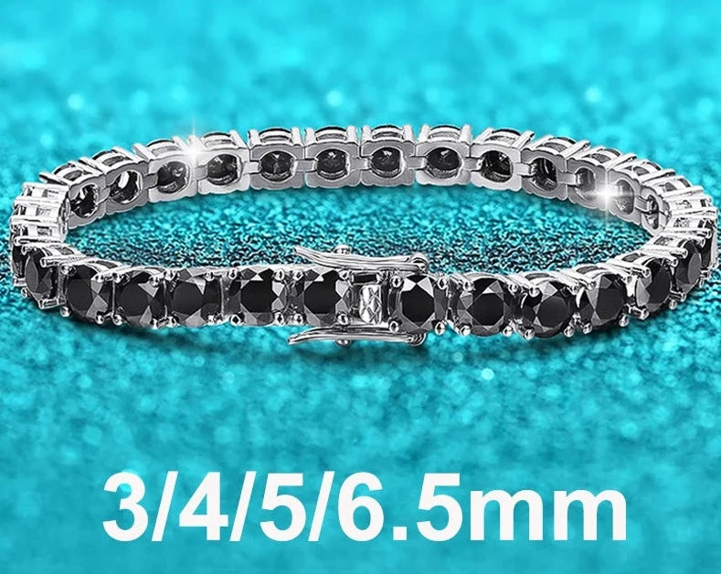 3-6.5mm Black Moissanite Tennis Bracelet